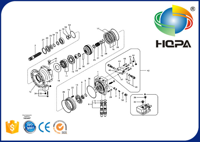 Zestawy uszczelnień silników hydraulicznych Volvo EC290 EC290B Zestaw uszczelek silnika wahliwego VOE14501803