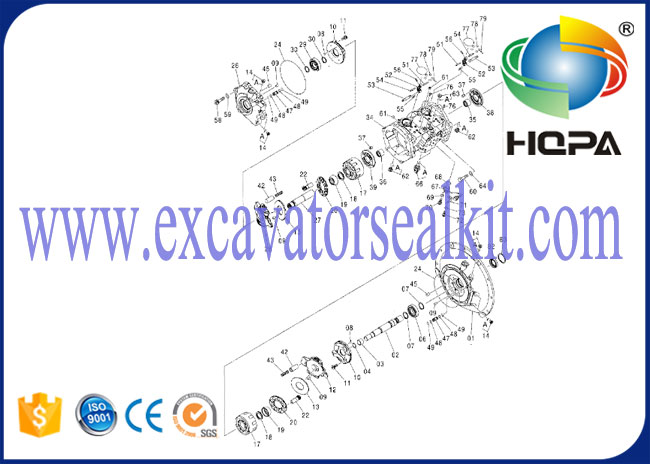 Hydrauliczna pompa główna Hitachi ZX120-6 HPK055 Główne części pompy