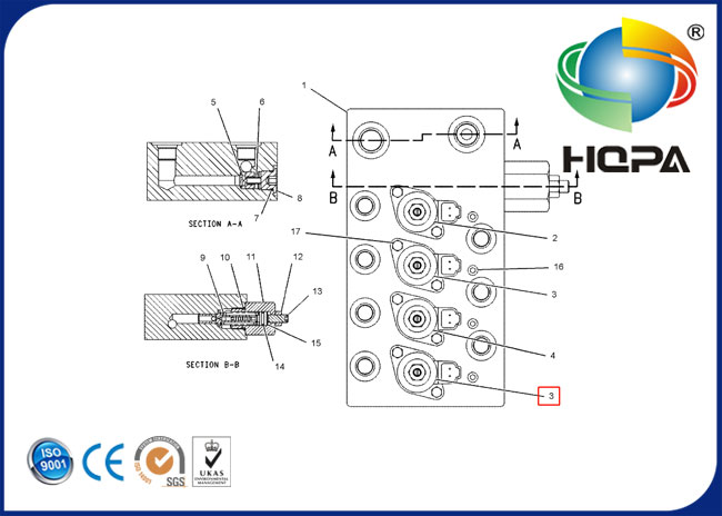 121-1490 1211490 Pompa hydrauliczna koparki Obrotowy zawór elektromagnetyczny E320B