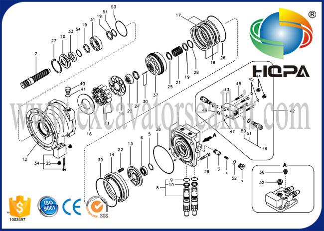 EC290BLC Silnik wahadłowy HZZC-M2X170CHB VOE14524190 Hydrauliczne zestawy naprawcze