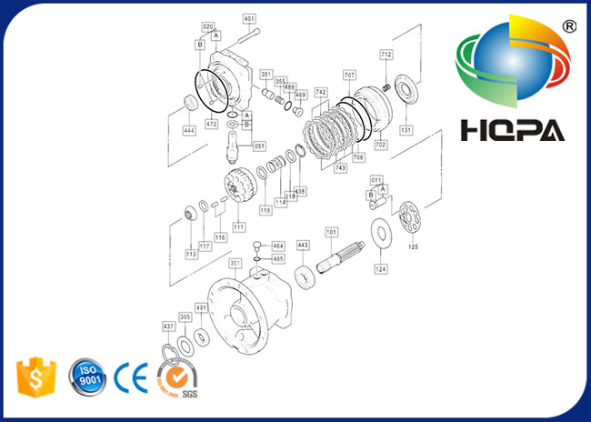 Części do koparek Hitachi EX200-3 Hydrauliczne zestawy uszczelek silnikowych 4308814